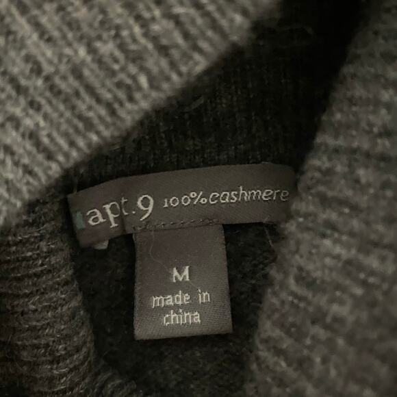 Apt 9 Size M Medium 100% Cashmere Argyle Sweater Turtleneck - Picture 3 of 3